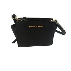Michael Kors Selma Mini Saffiano Leather Crossbody Bag - Black